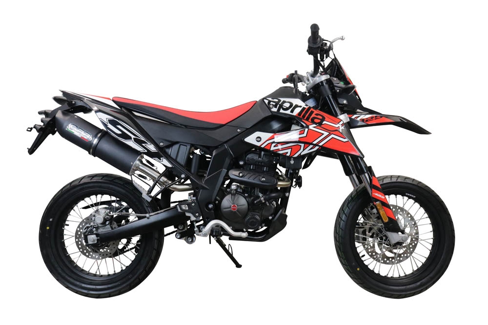 GPR auspuff kompatibel mit  Aprilia Rx 125 2021-2024, Furore Evo4 Nero, Zugelassener legaler Slip-On-Auspuff mit ABE, inklusive abnehmbarem DB-Killer, Verbindungsrohr und Katalysator 