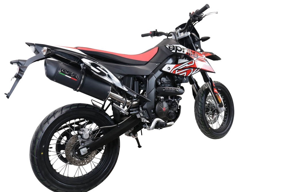 GPR auspuff kompatibel mit  Aprilia Rx 125 2021-2024, Furore Evo4 Nero, Zugelassener legaler Slip-On-Auspuff mit ABE, inklusive abnehmbarem DB-Killer, Verbindungsrohr und Katalysator 