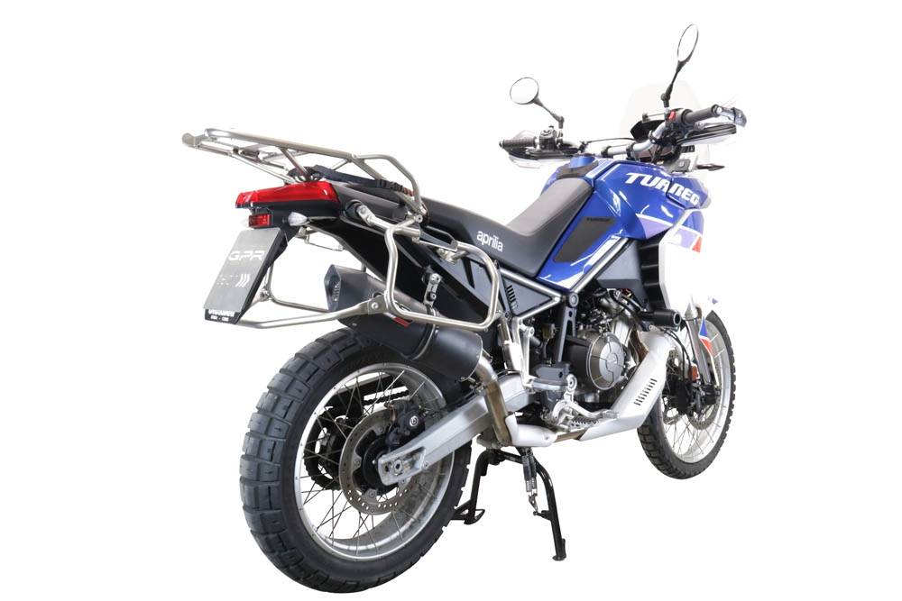 GPR auspuff kompatibel mit  Aprilia Tuareg 660 2021-2024, Furore Evo4 Nero, Zugelassener legaler Slip-On-Auspuff mit Abe, einschließlich abnehmbarem DB-Killer und Verbindungsrohr 