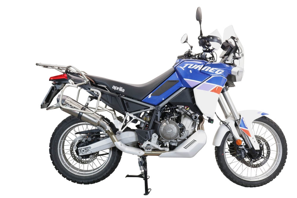 GPR auspuff kompatibel mit  Aprilia Tuareg 660 2021-2024, New Grand Prix Evo Titanium, Zugelassener legaler Slip-On-Auspuff mit Abe, einschließlich abnehmbarem DB-Killer und Verbindungsrohr 