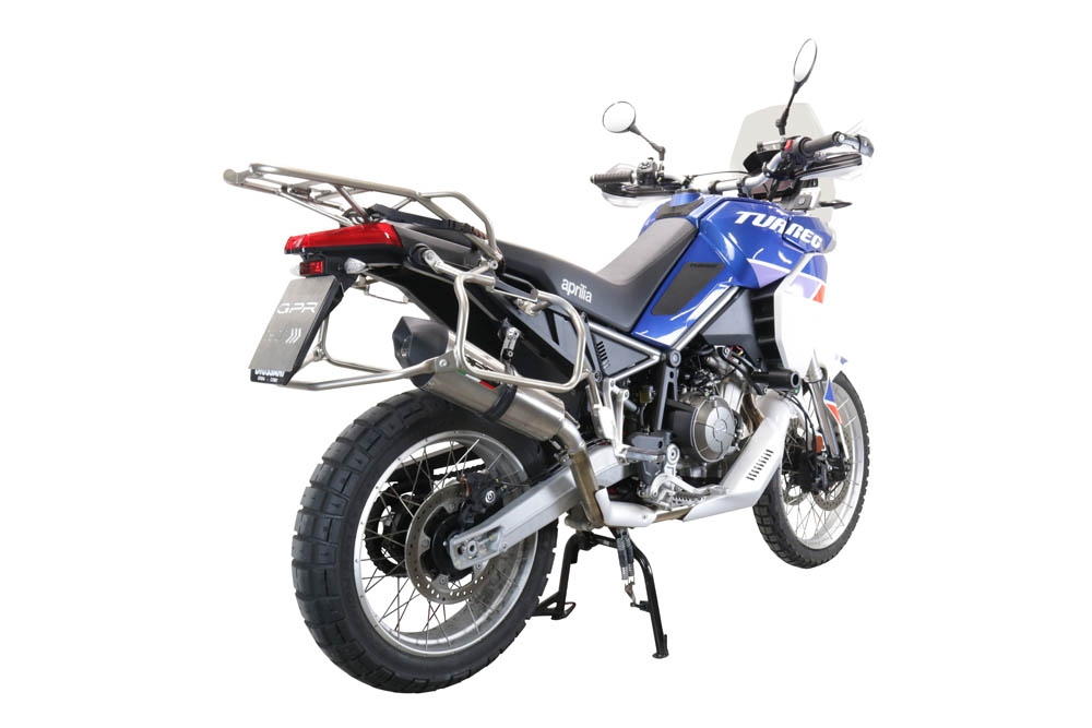 GPR auspuff kompatibel mit  Aprilia Tuareg 660 2021-2024, New Grand Prix Evo Titanium, Zugelassener legaler Slip-On-Auspuff mit Abe, einschließlich abnehmbarem DB-Killer und Verbindungsrohr 