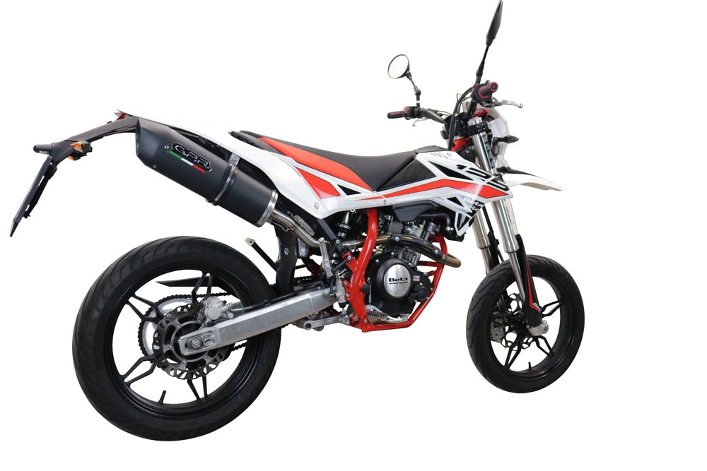 GPR auspuff kompatibel mit  Beta RR 125 4T Motard 2019-2020, Furore Evo4 Nero, Zugelassener legaler Slip-On-Auspuff mit ABE, inklusive abnehmbarem DB-Killer, Verbindungsrohr und Katalysator 