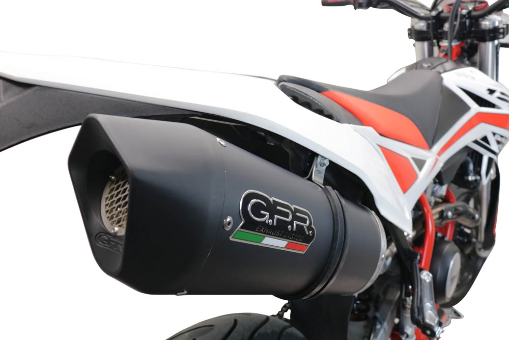GPR auspuff kompatibel mit  Beta RR 125 4T Motard 2019-2020, Furore Evo4 Nero, Zugelassener legaler Slip-On-Auspuff mit ABE, inklusive abnehmbarem DB-Killer, Verbindungsrohr und Katalysator 
