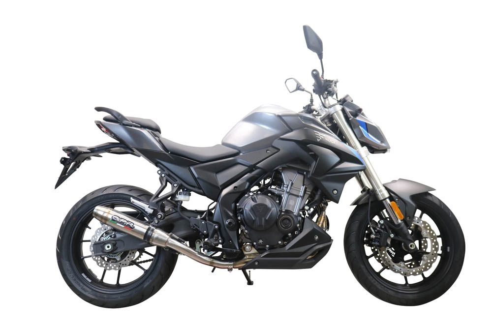 GPR auspuff kompatibel mit  Voge 500R 2021-2024, Deeptone Inox, Zugelassener legaler Slip-On-Auspuff mit Abe, einschließlich abnehmbarem DB-Killer und Verbindungsrohr 