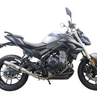 GPR auspuff kompatibel mit  Voge 500R 2021-2024, Deeptone Inox, Zugelassener legaler Slip-On-Auspuff mit Abe, einschließlich abnehmbarem DB-Killer und Verbindungsrohr 