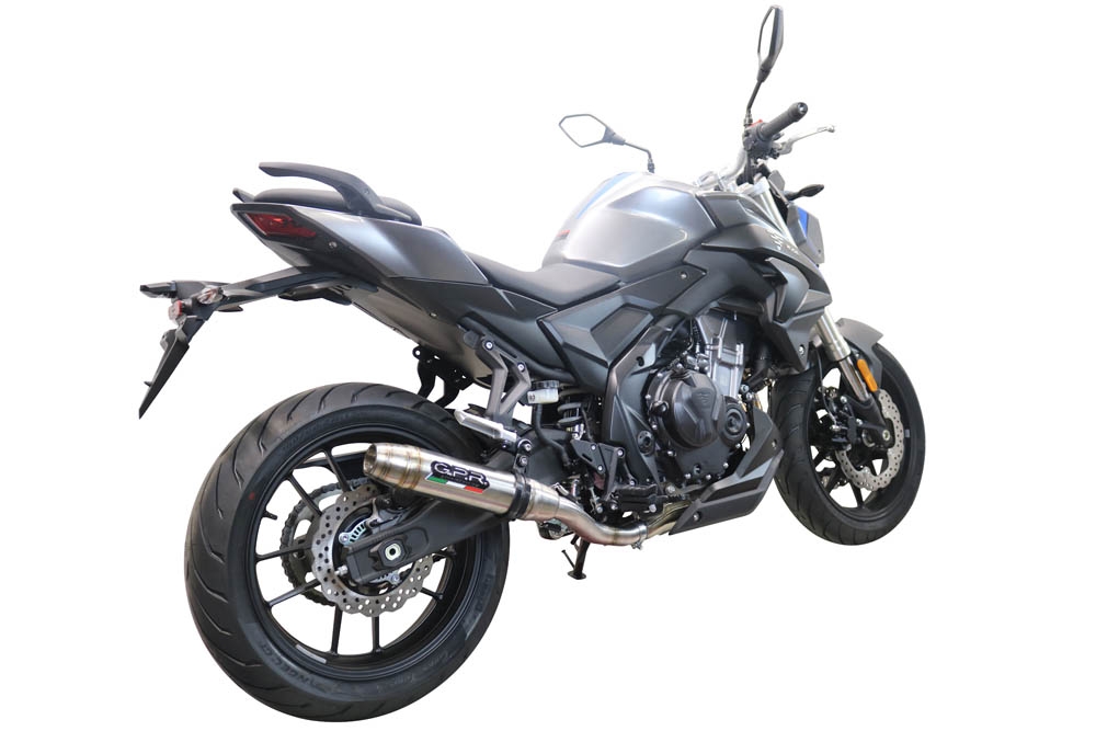 GPR auspuff kompatibel mit  Voge 500R 2021-2024, Deeptone Inox, Zugelassener legaler Slip-On-Auspuff mit Abe, einschließlich abnehmbarem DB-Killer und Verbindungsrohr 