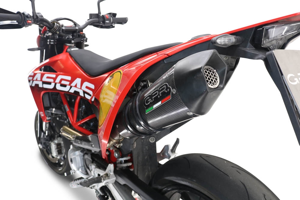 GPR auspuff kompatibel mit  Gas Gas ES 700 2023-2024, New Grand Prix Evo Poppy, Zugelassener legaler Slip-On-Auspuff mit ABE, inklusive abnehmbarem DB-Killer, Verbindungsrohr und Katalysator 