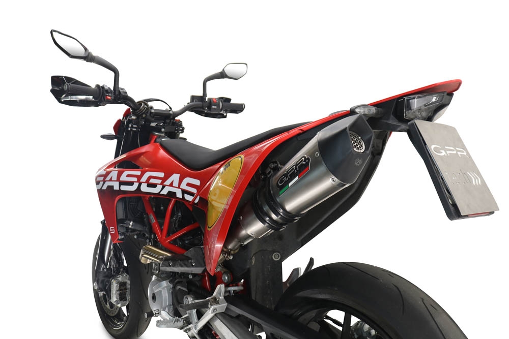 GPR auspuff kompatibel mit  Gas Gas ES 700 2023-2024, New Grand Prix Evo Titanium, Zugelassener legaler Slip-On-Auspuff mit ABE, inklusive abnehmbarem DB-Killer, Verbindungsrohr und Katalysator 