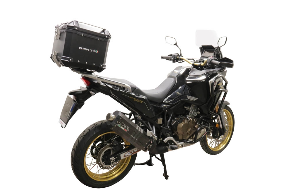 GPR TECH Honda Crf 1100 L Africa Twin 2020/2024 e5 Topcase aus Aluminium, silberfarben mit spezifischer Platte inklusive Kapazität Liter 55