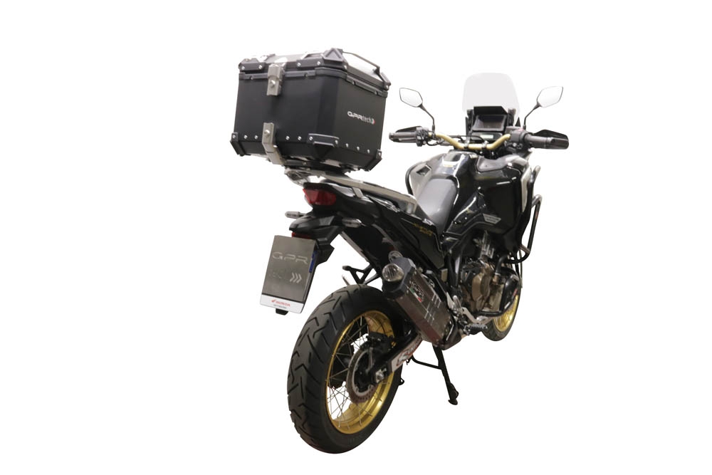 GPR TECH Honda Crf 1100 L Africa Twin 2020/2024 e5 Topcase aus Aluminium, silberfarben mit spezifischer Platte inklusive Kapazität Liter 55