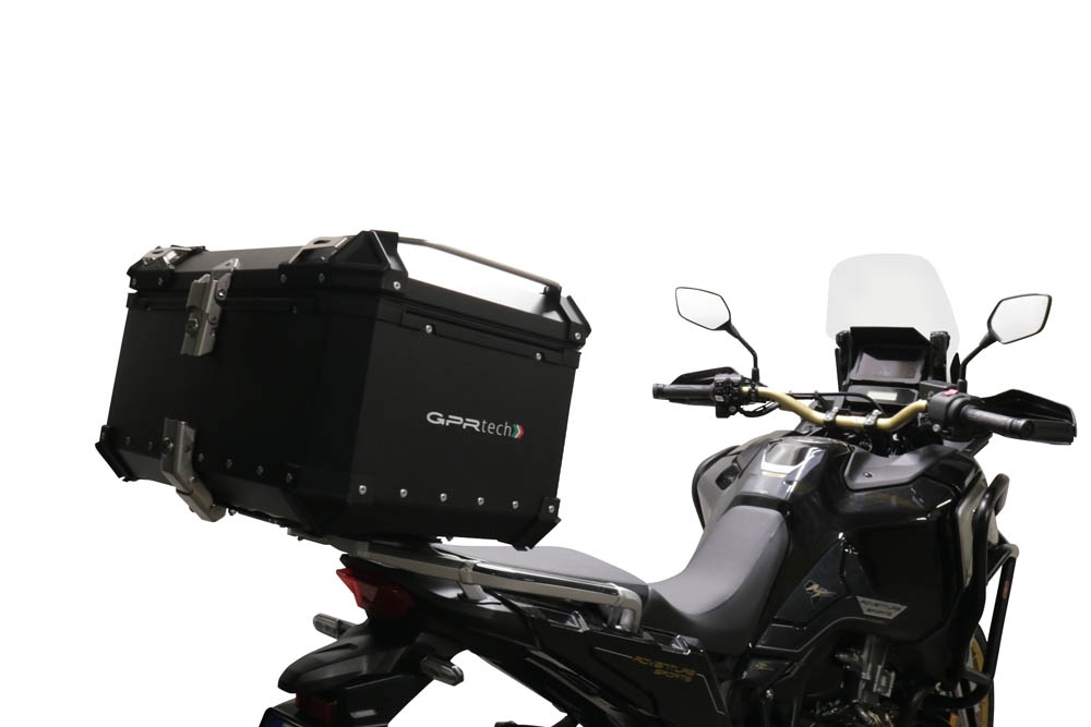 GPR TECH Honda Crf 1100 L Africa Twin 2020/2024 e5 Topcase aus Aluminium, schwarze Farbe mit spezifischer Platte enthalten Kapazität Liter 35