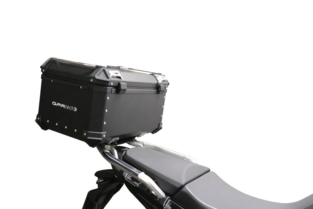 GPR TECH Honda Crf 1100 L Africa Twin 2020/2024 e5 Topcase aus Aluminium, schwarze Farbe mit spezifischer Platte enthalten Kapazität Liter 35