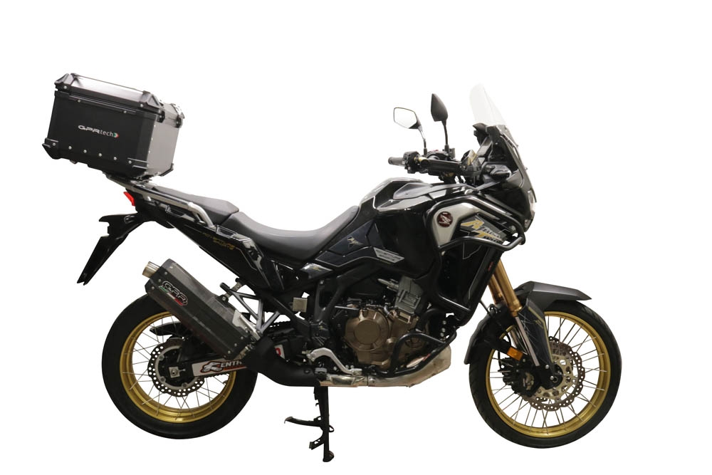 GPR TECH Honda Crf 1100 L Africa Twin 2020/2024 e5 Topcase aus Aluminium, schwarze Farbe mit spezifischer Platte enthalten Kapazität Liter 35