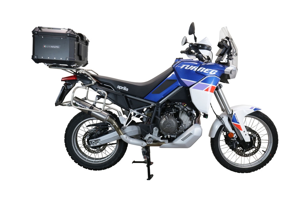 GPR TECH Aprilia Tuareg 660 2021/2024 e5 Topcase aus Aluminium, schwarze Farbe mit spezifischer Platte enthalten Kapazität Liter 45