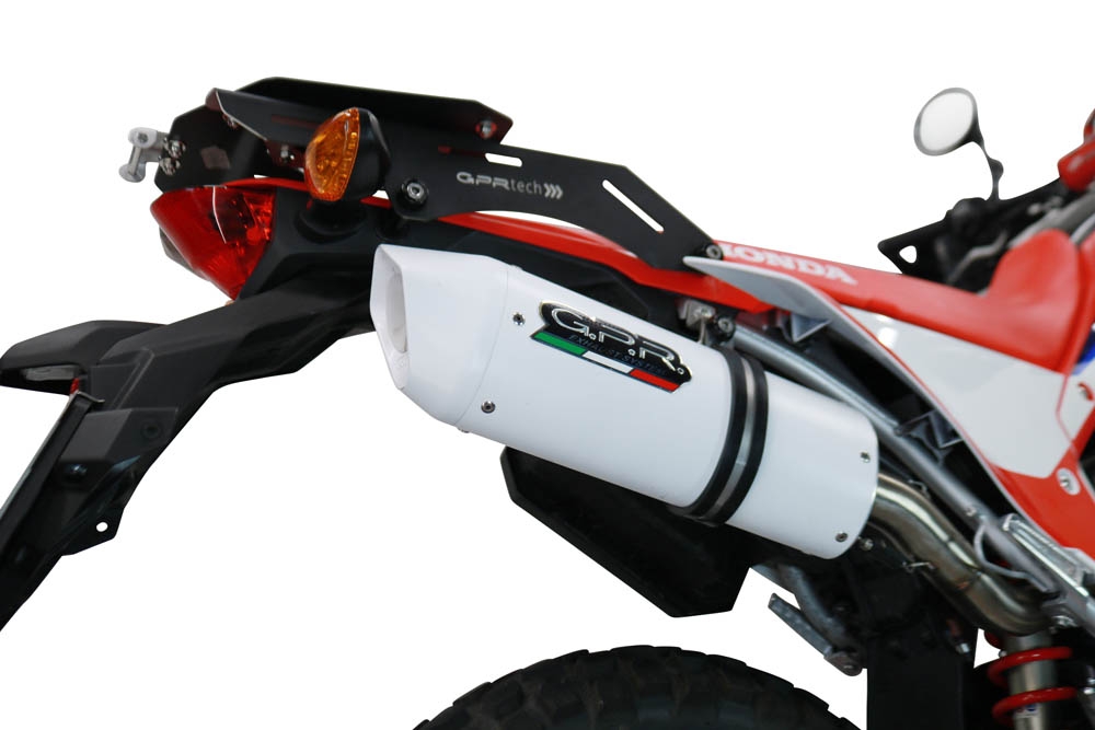 GPR auspuff kompatibel mit  Honda Crf 300 L - Rally 2021-2025, Albus Ceramic, Racing Slip-on, inkl. Verbindungsrohr, herausnehmbarem DB-Killer, ohne ABE 