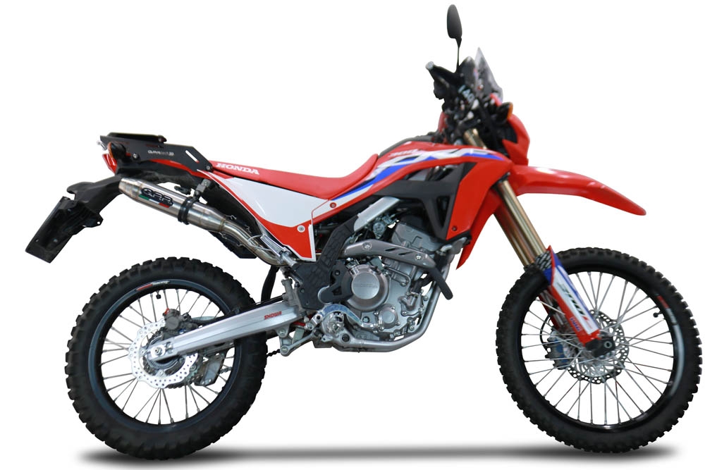 GPR auspuff kompatibel mit  Honda Crf 300 L - Rally 2021-2025, Deeptone Inox, Racing Slip-on, inkl. Verbindungsrohr, herausnehmbarem DB-Killer, ohne ABE 