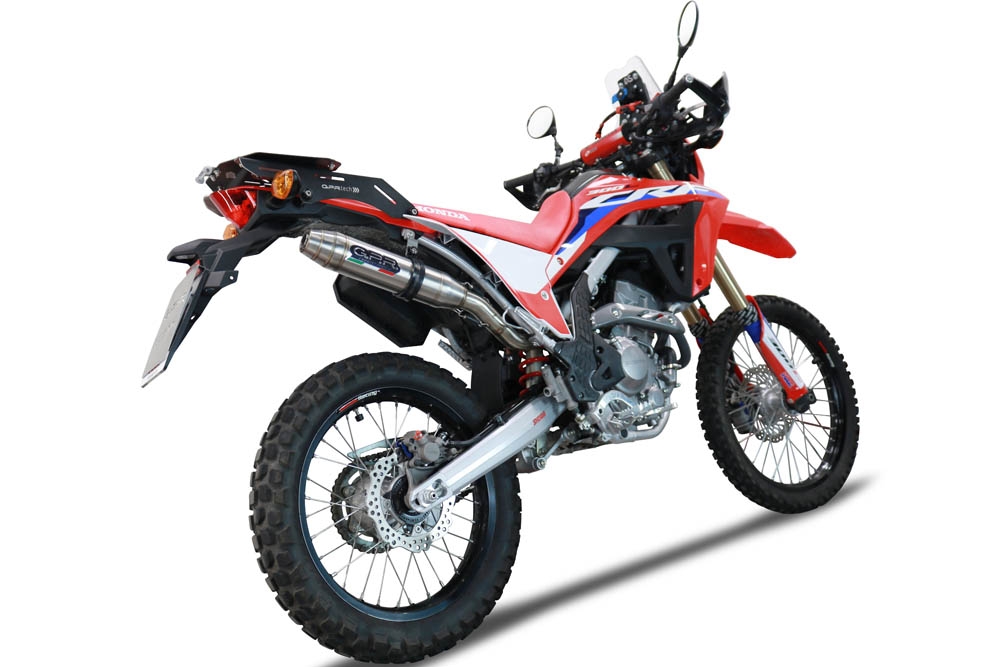 GPR auspuff kompatibel mit  Honda Crf 300 L - Rally 2021-2025, Deeptone Inox, Racing Slip-on, inkl. Verbindungsrohr, herausnehmbarem DB-Killer, ohne ABE 