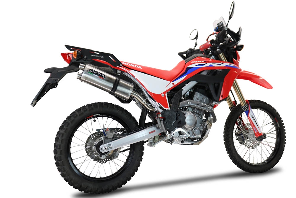 GPR auspuff kompatibel mit  Honda Crf 300 L - Rally 2021-2025, Dual Inox, Racing Slip-on, inkl. Verbindungsrohr, herausnehmbarem DB-Killer, ohne ABE 