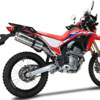 GPR auspuff kompatibel mit  Honda Crf 300 L - Rally 2021-2025, Dual Inox, Racing Slip-on, inkl. Verbindungsrohr, herausnehmbarem DB-Killer, ohne ABE 