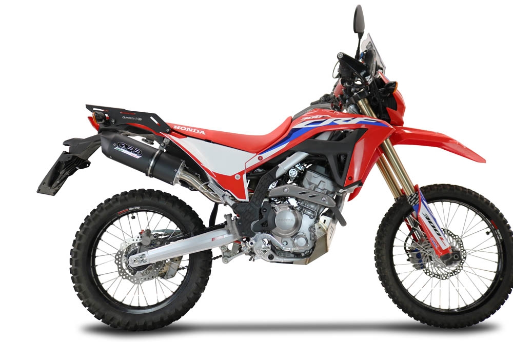 GPR auspuff kompatibel mit  Honda Crf 300 L - Rally 2021-2025, Furore Nero, Racing Slip-on, inkl. Verbindungsrohr, herausnehmbarem DB-Killer, ohne ABE 