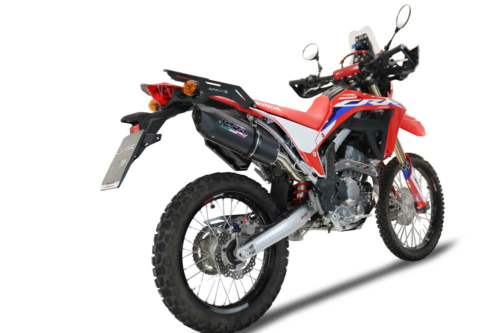 GPR auspuff kompatibel mit  Honda Crf 300 L - Rally 2021-2025, Furore Nero, Racing Slip-on, inkl. Verbindungsrohr, herausnehmbarem DB-Killer, ohne ABE 