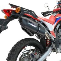 GPR auspuff kompatibel mit  Honda Crf 300 L - Rally 2021-2025, Furore Nero, Racing Slip-on, inkl. Verbindungsrohr, herausnehmbarem DB-Killer, ohne ABE 