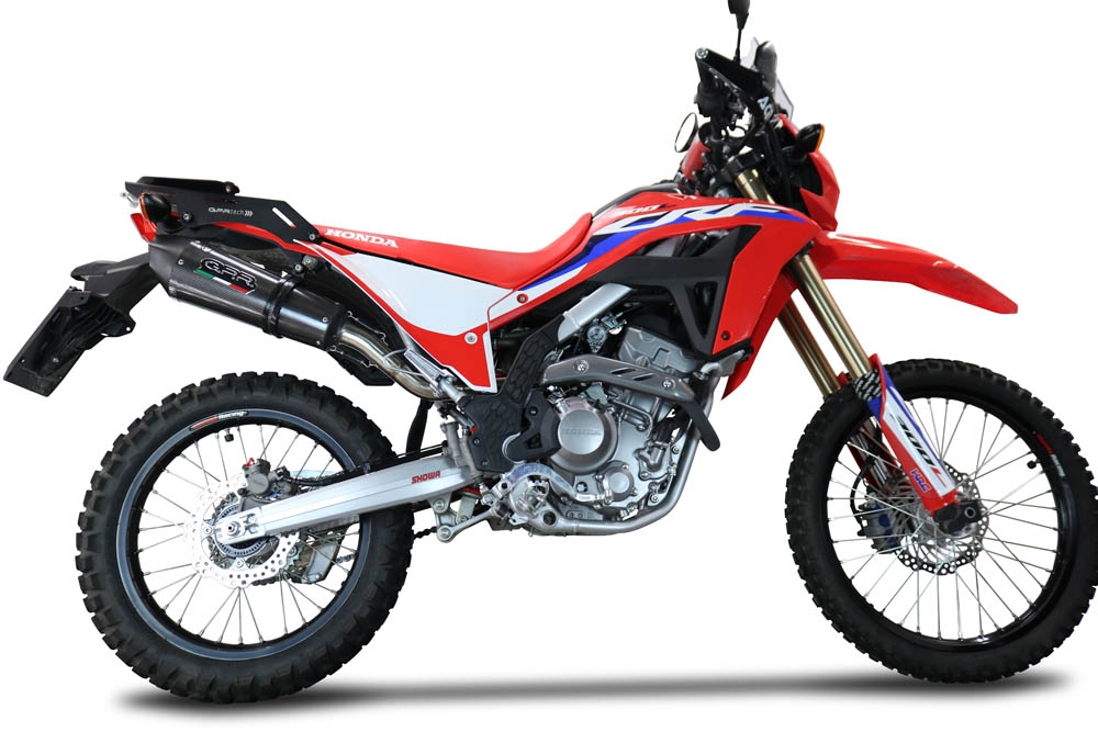 GPR auspuff kompatibel mit  Honda Crf 300 L - Rally 2021-2024, New Grand Prix Evo Poppy, Zugelassener legaler Slip-On-Auspuff mit Abe, einschließlich abnehmbarem DB-Killer,katakysator und Verbindungsrohr 