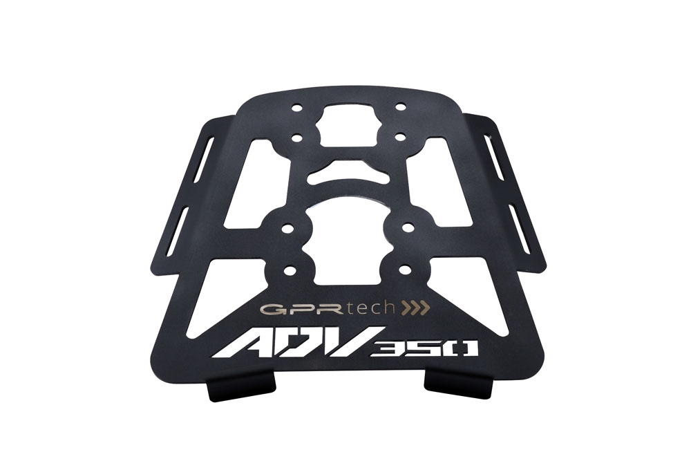 GPR TECH Honda Forza 350 2021/2024 e5 Spezifische Montageplatte Top Case ALPITECH 26 LT kompatibel mit Original-Gepäckträger, aus Edelstahl mit 4 Verankerungspunkten