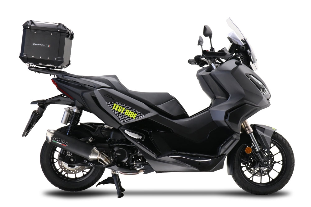 GPR TECH Honda Forza 300 2018/2023 Topcase aus Aluminium, schwarze Farbe mit spezifischer Platte enthalten Kapazität Liter 45