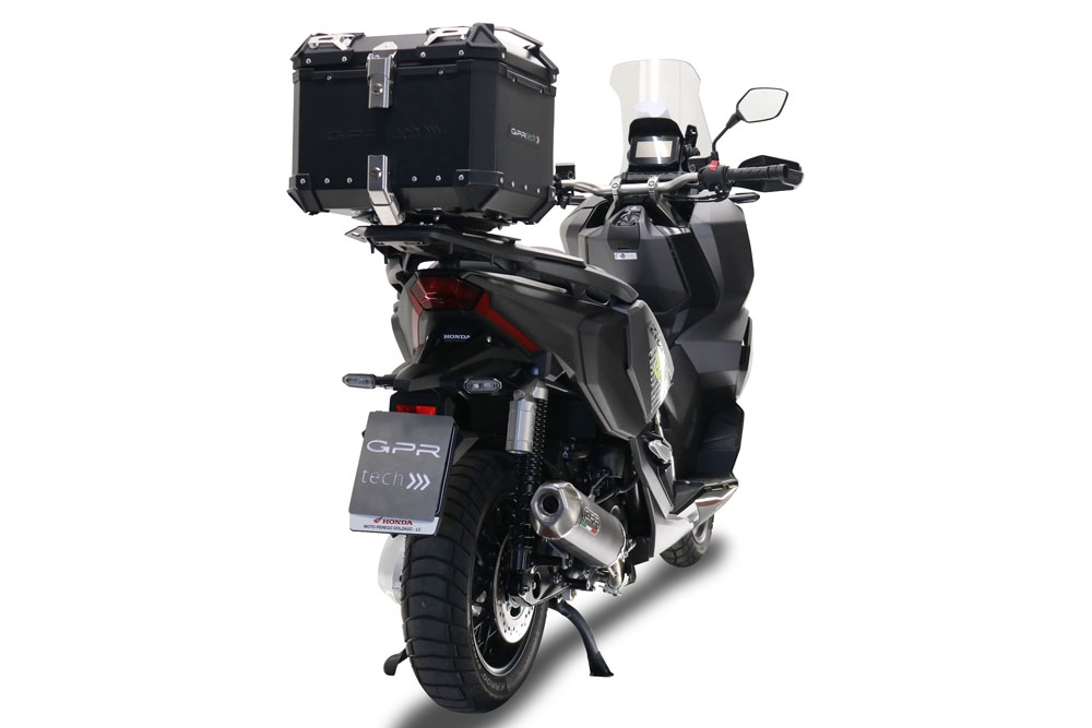 GPR TECH Honda Forza 300 2018/2023 Topcase aus Aluminium, schwarze Farbe mit spezifischer Platte enthalten Kapazität Liter 26