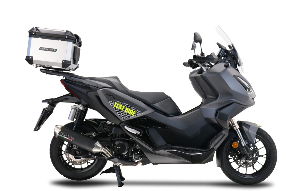 GPR TECH Honda Forza 300 2018/2023 Topcase aus Aluminium, silberfarben mit spezifischer Platte inklusive Kapazität Liter 35