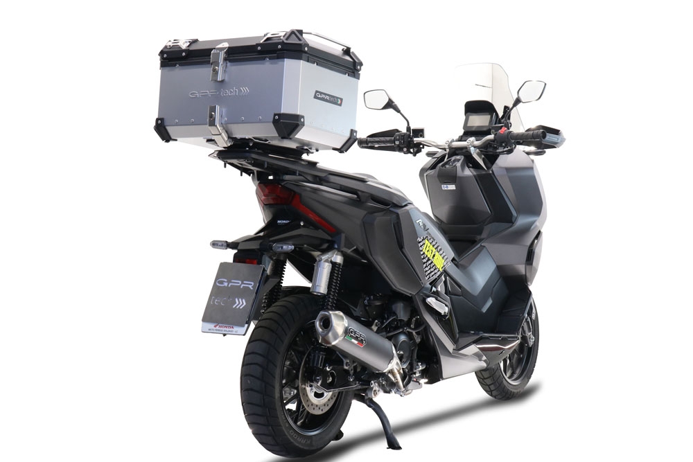 GPR TECH Honda Forza 300 2018/2023 Topcase aus Aluminium, silberfarben mit spezifischer Platte inklusive Kapazität Liter 45