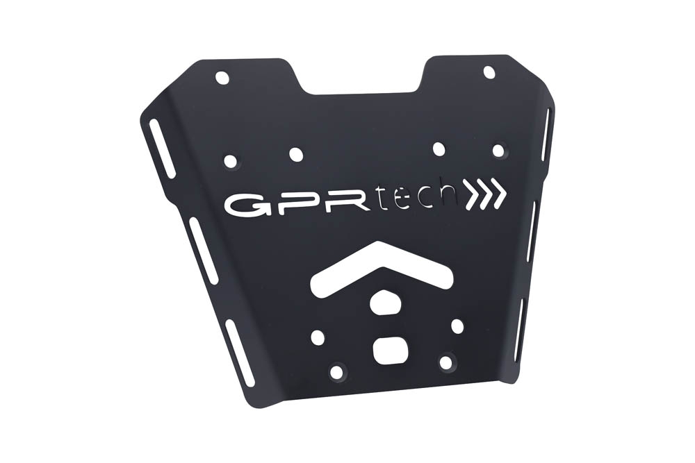 GPR TECH Honda X-Adv 750 2016/2020 e4 Spezifische Montageplatte Top Case ALPITECH 35>55 LT kompatibel mit Original-Gepäckträger, aus Edelstahl mit 4 Verankerungspunkten