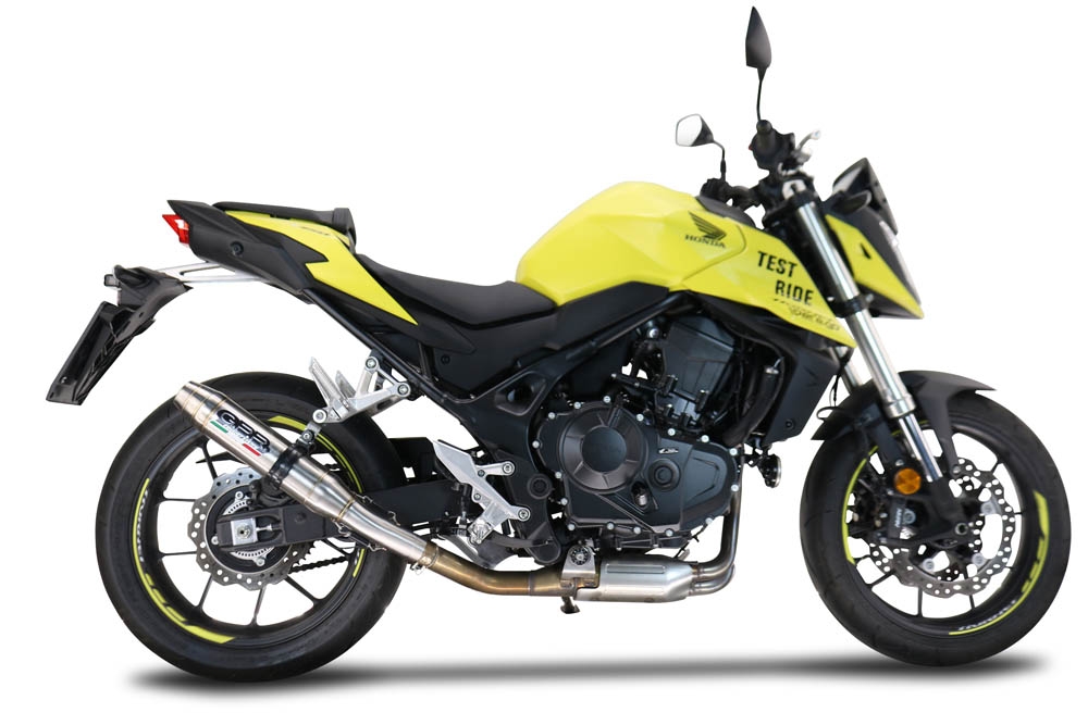 GPR auspuff kompatibel mit  Honda CB 750 Hornet  2023-2024, Deeptone Inox, Zugelassener legaler Slip-On-Auspuff mit Abe, einschließlich abnehmbarem DB-Killer und Verbindungsrohr 