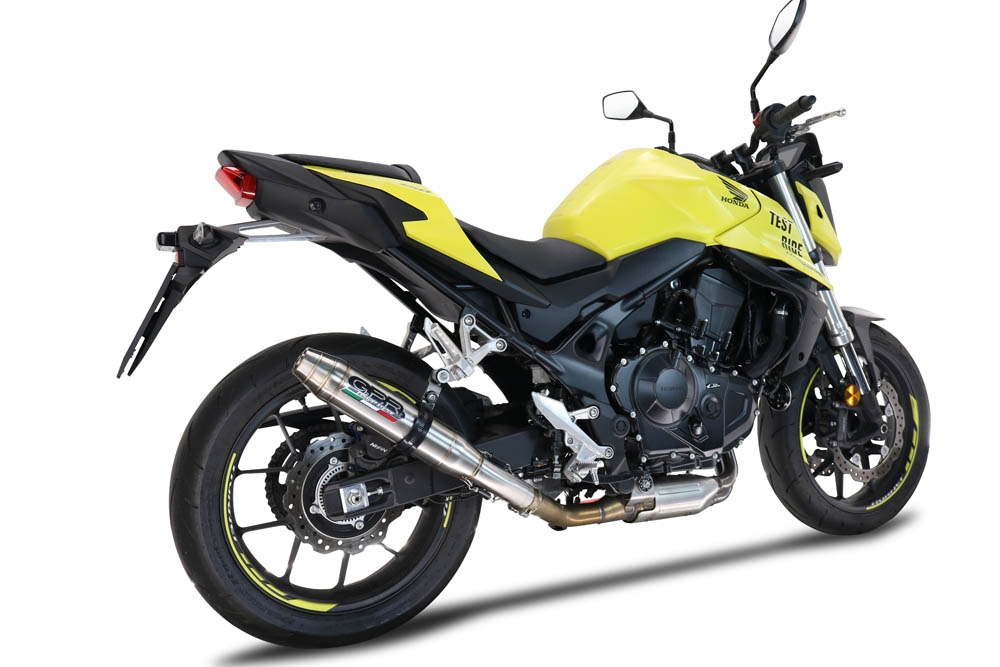 GPR auspuff kompatibel mit  Honda CB 750 Hornet  2023-2024, Deeptone Inox, Zugelassener legaler Slip-On-Auspuff mit Abe, einschließlich abnehmbarem DB-Killer und Verbindungsrohr 