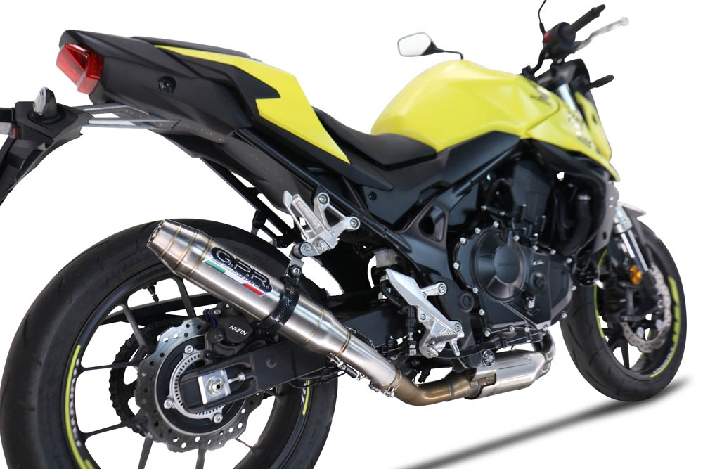 GPR auspuff kompatibel mit  Honda CB 750 Hornet  2023-2024, Deeptone Inox, Zugelassener legaler Slip-On-Auspuff mit Abe, einschließlich abnehmbarem DB-Killer und Verbindungsrohr 