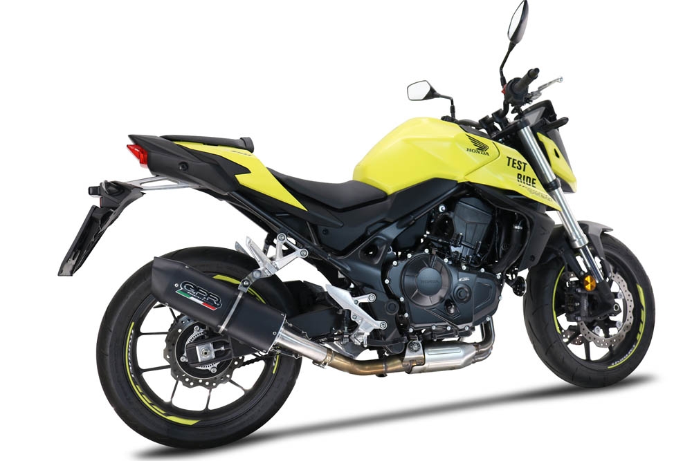 GPR auspuff kompatibel mit  Honda CB 750 Hornet  2023-2024, Furore Evo4 Nero, Zugelassener legaler Slip-On-Auspuff mit Abe, einschließlich abnehmbarem DB-Killer und Verbindungsrohr 