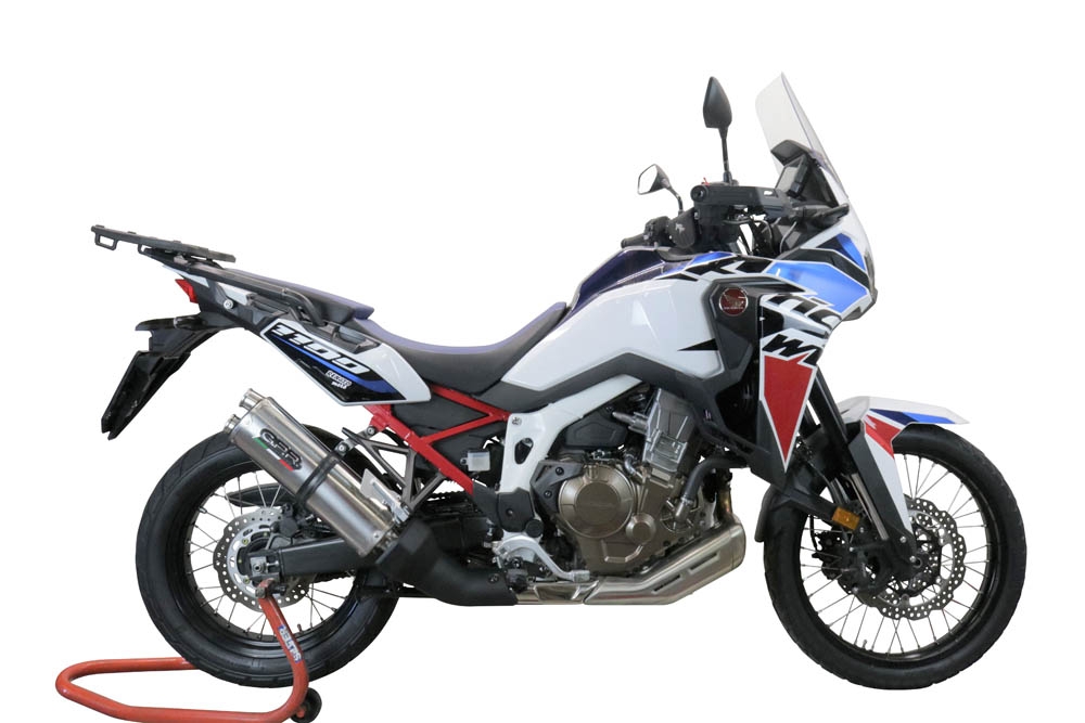 GPR auspuff kompatibel mit  Honda Crf 1000 L Africa Twin Adventure Sport 2018-2020, Dual Inox, Zugelassener legaler Slip-On-Auspuff mit Abe, einschließlich abnehmbarem DB-Killer und Verbindungsrohr 