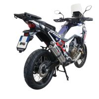 GPR auspuff kompatibel mit  Honda Crf 1000 L Africa Twin Adventure Sport 2018-2020, Dual Inox, Zugelassener legaler Slip-On-Auspuff mit Abe, einschließlich abnehmbarem DB-Killer und Verbindungsrohr 