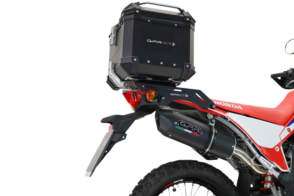 GPR TECH Honda Crf 300 L / Rally 2021/2024 e5 Topcase aus Aluminium, Inklusive Stahlplatte und Aluminium-Dachträger Kapazität Liter 45