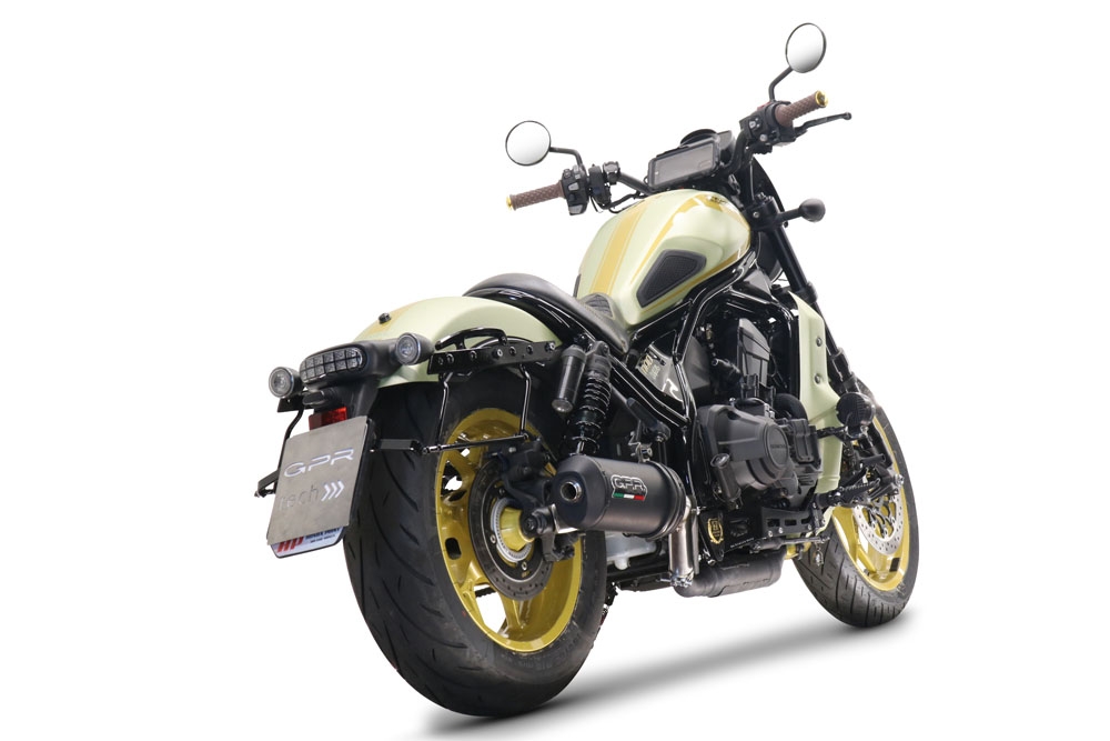 GPR auspuff kompatibel mit  Honda Cmx 1100 Rebel 2021-2024, Ghisa , Zugelassener legaler Slip-On-Auspuff mit Abe, einschließlich abnehmbarem DB-Killer und Verbindungsrohr 