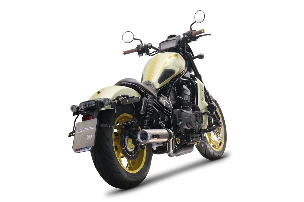 GPR auspuff kompatibel mit  Honda Cmx 1100 Rebel 2021-2024, M3 Inox , Zugelassener legaler Slip-On-Auspuff mit Abe, einschließlich abnehmbarem DB-Killer und Verbindungsrohr 
