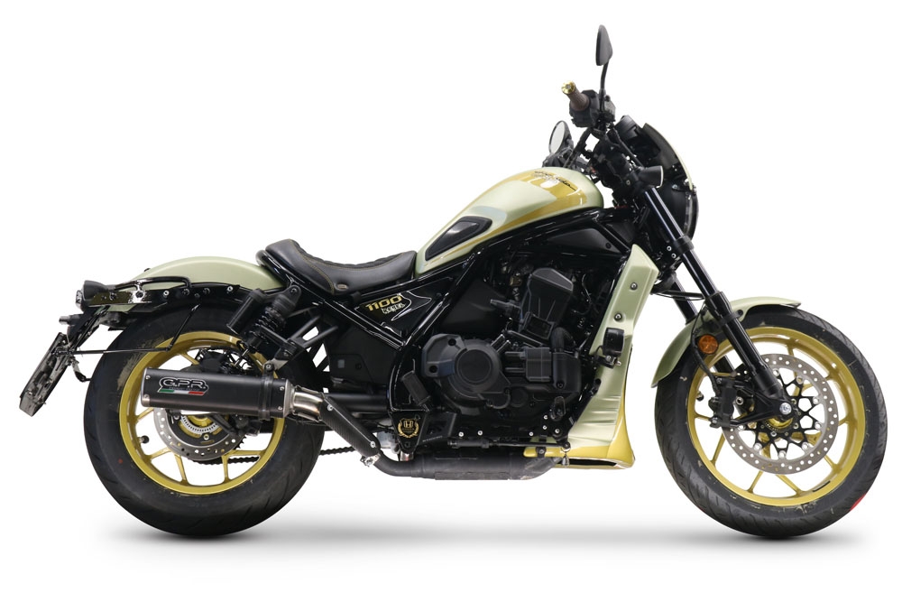GPR auspuff kompatibel mit  Honda Cmx 1100 Rebel 2021-2024, M3 Black Titanium, Zugelassener legaler Slip-On-Auspuff mit Abe, einschließlich abnehmbarem DB-Killer und Verbindungsrohr 