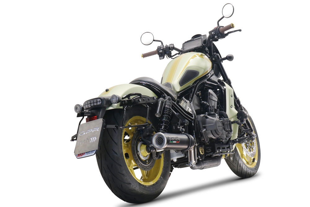 GPR auspuff kompatibel mit  Honda Cmx 1100 Rebel 2021-2024, M3 Black Titanium, Zugelassener legaler Slip-On-Auspuff mit Abe, einschließlich abnehmbarem DB-Killer und Verbindungsrohr 