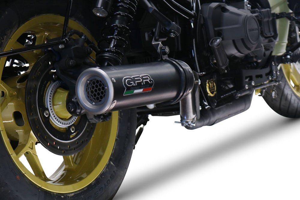 GPR auspuff kompatibel mit  Honda Cmx 1100 Rebel 2021-2024, M3 Black Titanium, Zugelassener legaler Slip-On-Auspuff mit Abe, einschließlich abnehmbarem DB-Killer und Verbindungsrohr 