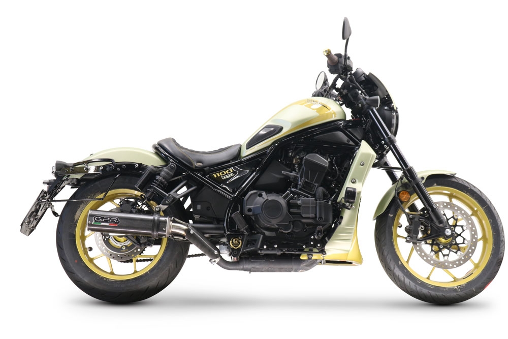 GPR auspuff kompatibel mit  Honda Cmx 1100 Rebel 2021-2024, M3 Poppy , Zugelassener legaler Slip-On-Auspuff mit Abe, einschließlich abnehmbarem DB-Killer und Verbindungsrohr 