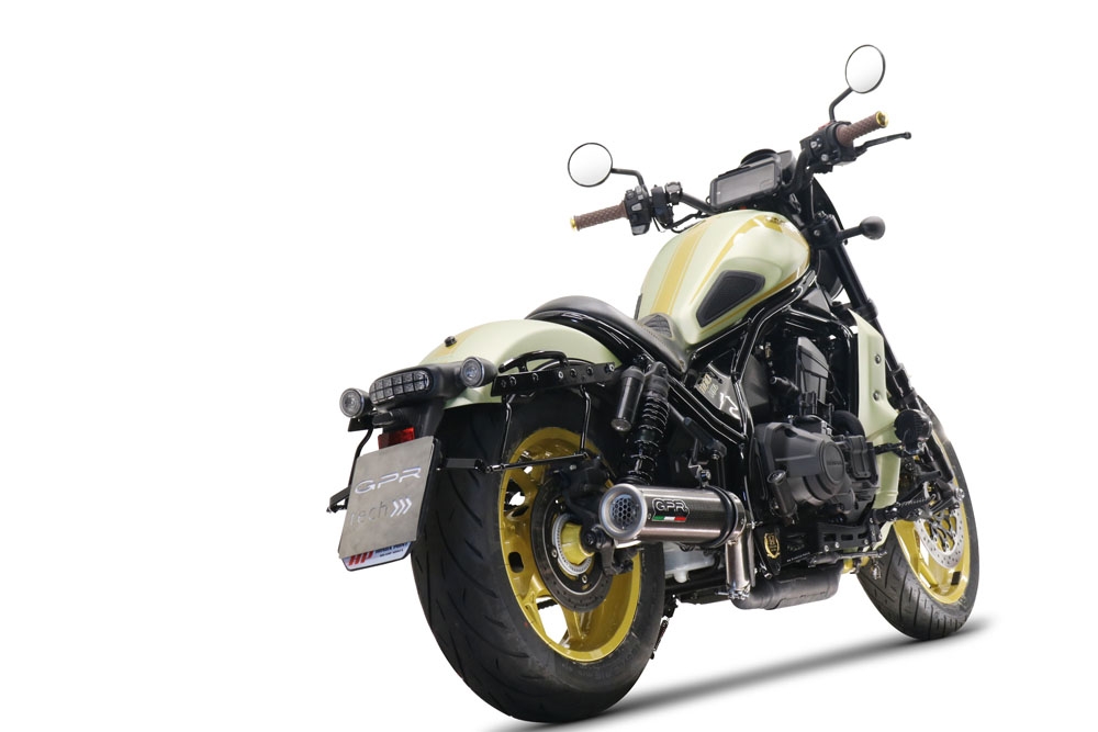 GPR auspuff kompatibel mit  Honda Cmx 1100 Rebel 2021-2024, M3 Poppy , Zugelassener legaler Slip-On-Auspuff mit Abe, einschließlich abnehmbarem DB-Killer und Verbindungsrohr 