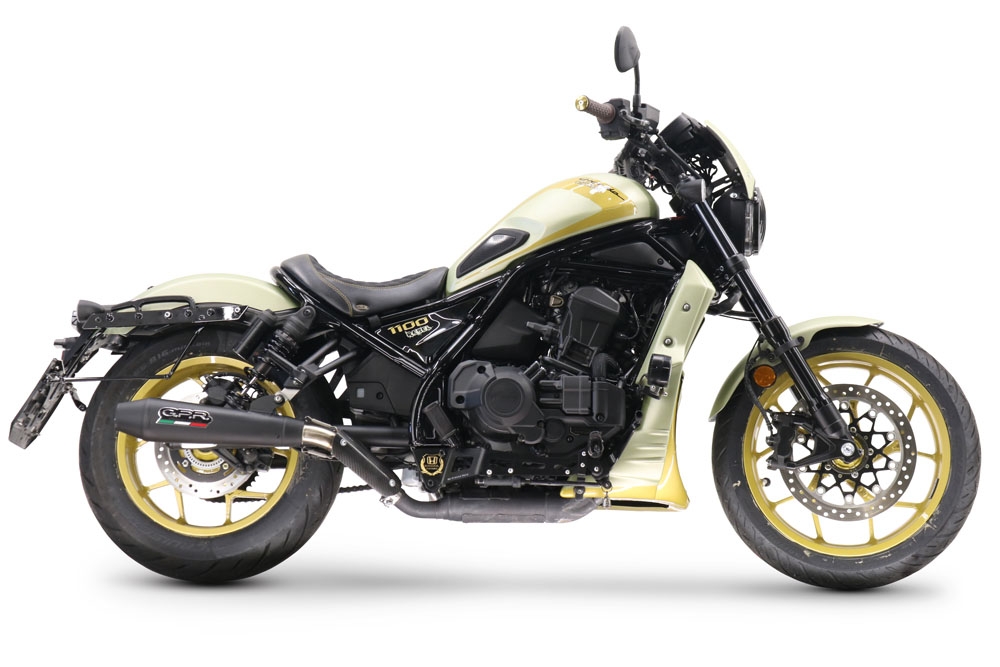 GPR auspuff kompatibel mit  Honda Cmx 1100 Rebel 2021-2024, Ultracone Nero, Zugelassener legaler Slip-On-Auspuff mit Abe, einschließlich abnehmbarem DB-Killer und Verbindungsrohr 
