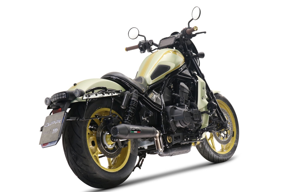GPR auspuff kompatibel mit  Honda Cmx 1100 Rebel 2021-2024, Ultracone Nero, Zugelassener legaler Slip-On-Auspuff mit Abe, einschließlich abnehmbarem DB-Killer und Verbindungsrohr 