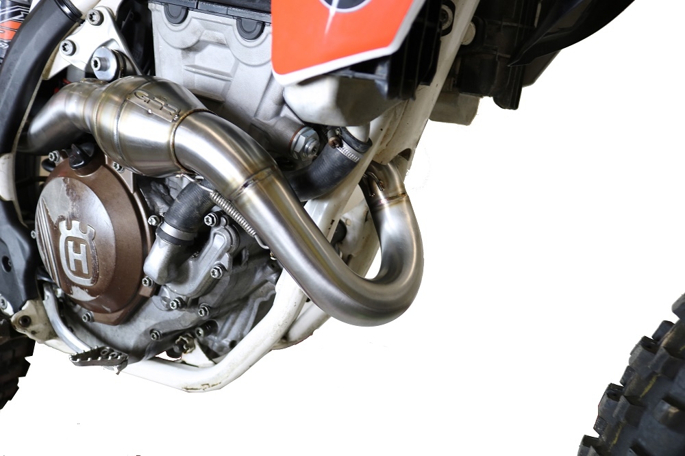 GPR auspuff kompatibel mit  Ktm XC-F 250 2019-2022, Pentacross Inox, Racing-Komplettsystem-Auspuff, einschließlich Krümmer und abnehmbarem DB-Killer 